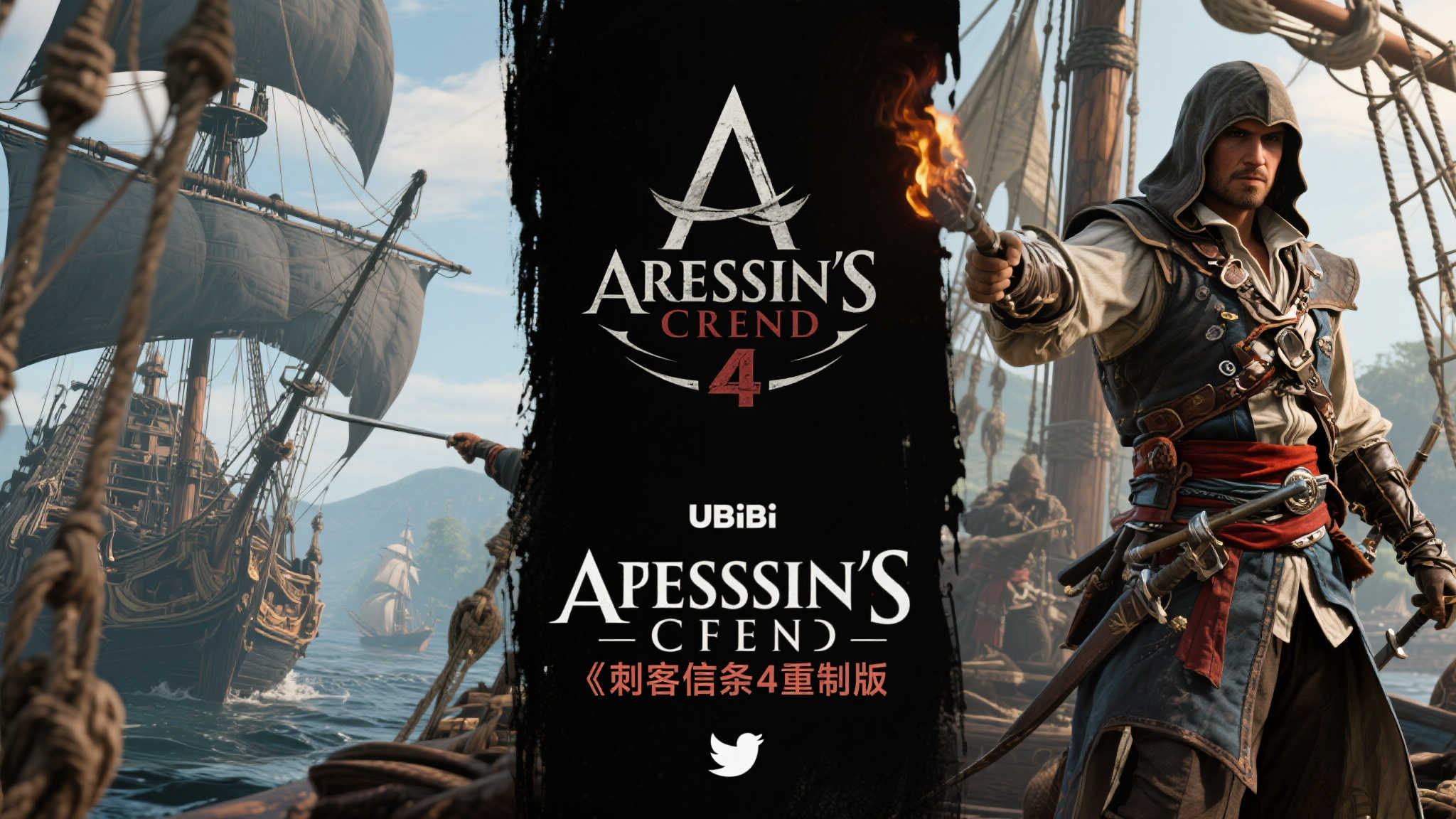 《刺客信条4重制版》悬念揭晓，育碧官方暗示神秘消息