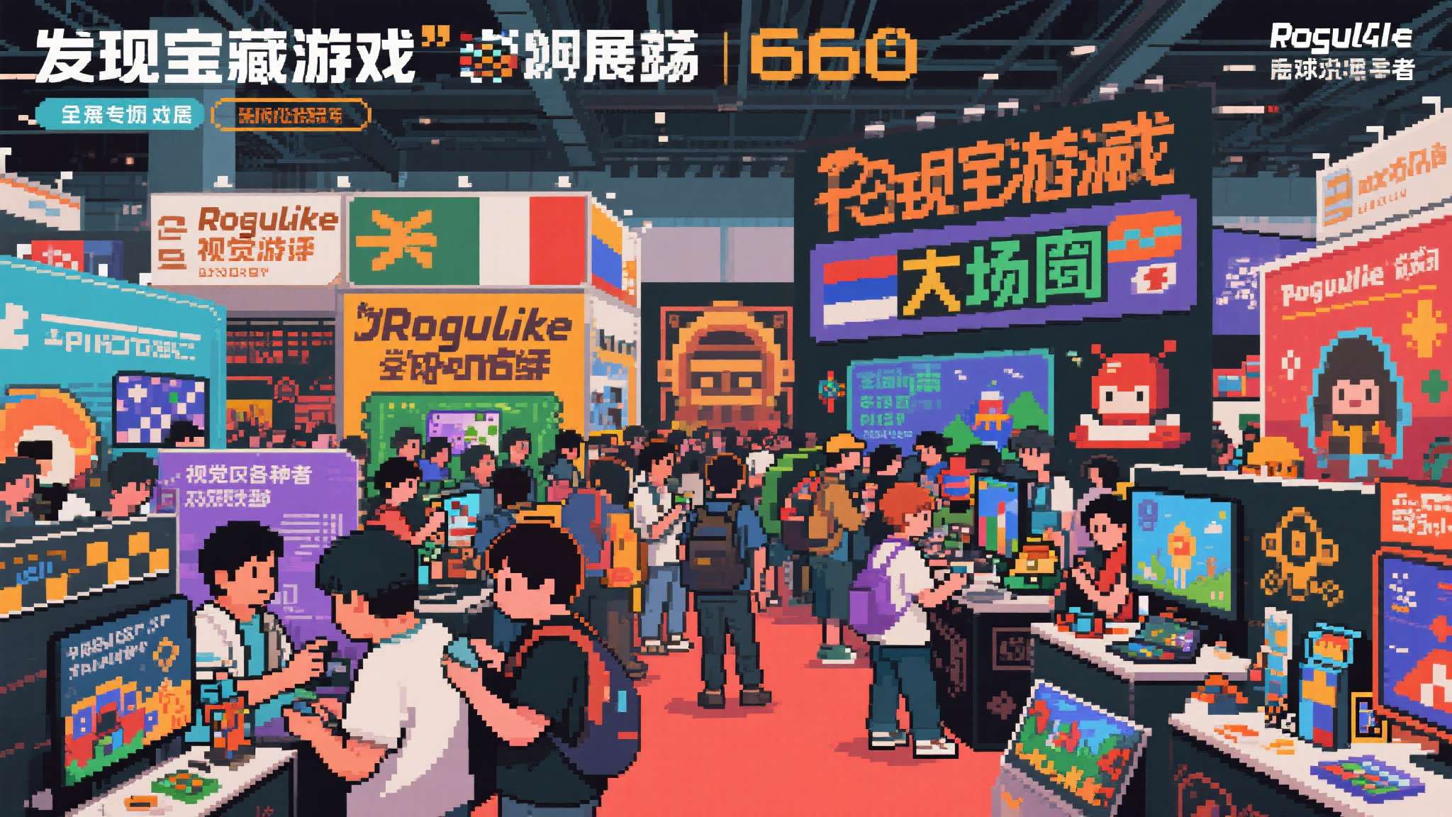 历届展会累计展示游戏超过数百款，涵盖像素风、像素RPG、roguelike、视觉
